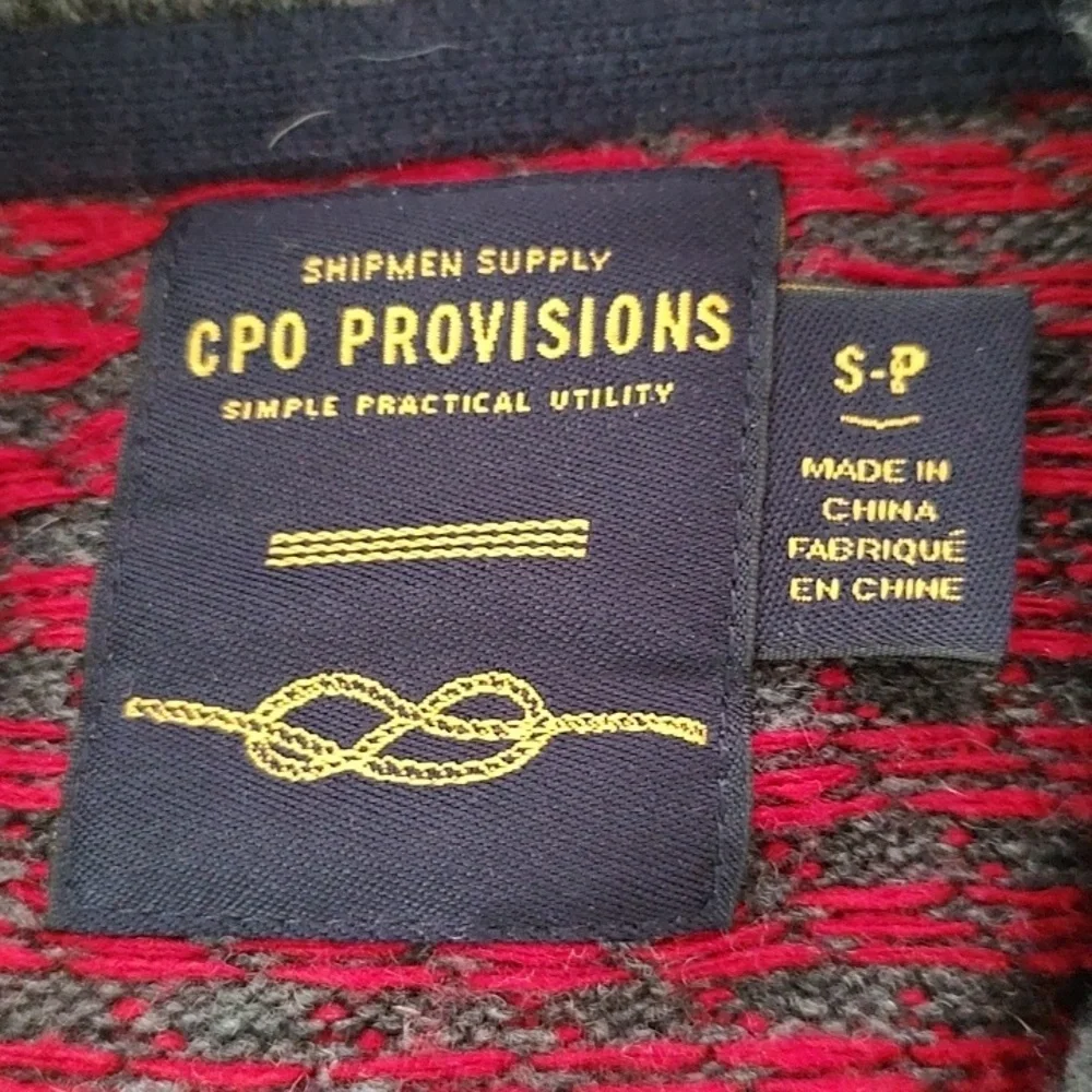 CPO Provisions Shipment Supply  Shawl Collar Sweater Lam/Wool Blend